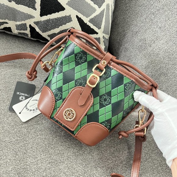 POHCE bucket bag 2023 NWT Green shoulder bag fashion texture bucket bag 2211 - Picture 6 of 12